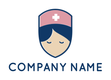 medical logo icon nurse face in shield - logodesign.net