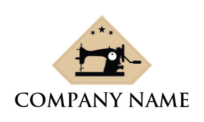 apparel logo old style sewing machine with star