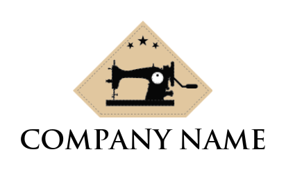 apparel logo maker old style sewing machine with star - logodesign.net
