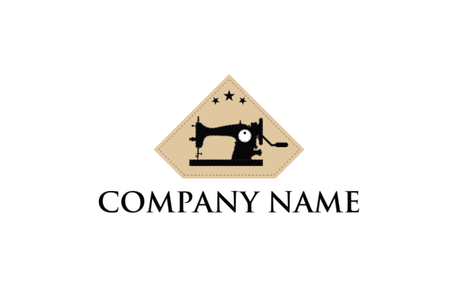 apparel logo maker old style sewing machine with star - logodesign.net