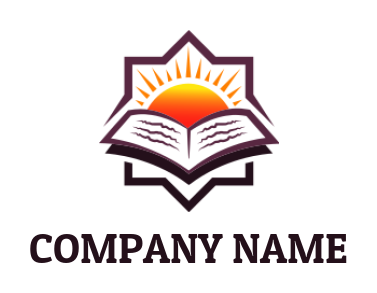 open book in front of sun in star 