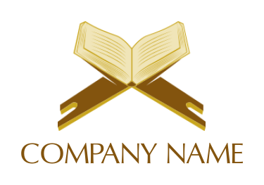 open book on stand logo sample