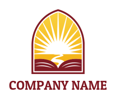 education logo open book a path to rising sun