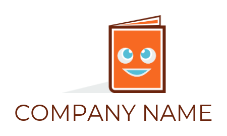 Design a logo of open book with happy face 