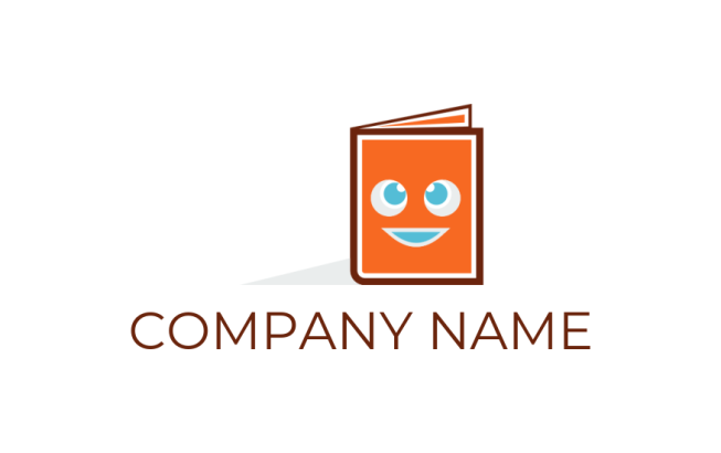 Design a logo of open book with happy face 