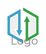 opposite arrows inside hexagon 