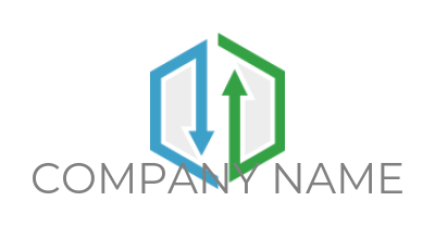 opposite arrows inside hexagon 