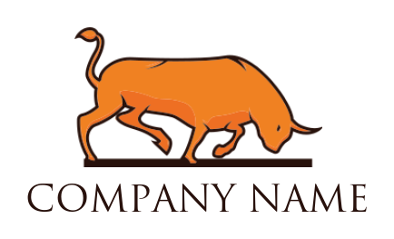 generate an animal logo of symbol orange bull