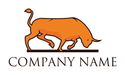 animal logo symbol orange bull - logodesign.net