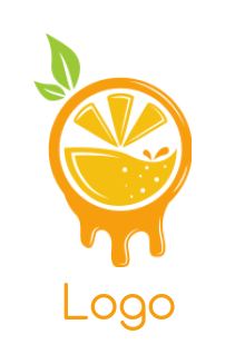 orange juice splash within a slice 