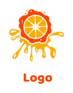 alphabets logo orange with juice drops forming O