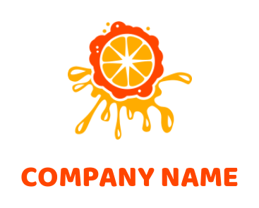 alphabets logo orange with juice drops forming O