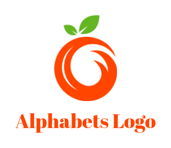 Letter O logo maker forming orange with leaves