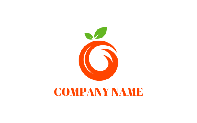 Letter O logo template orange with leaves letter o - logodesign.net