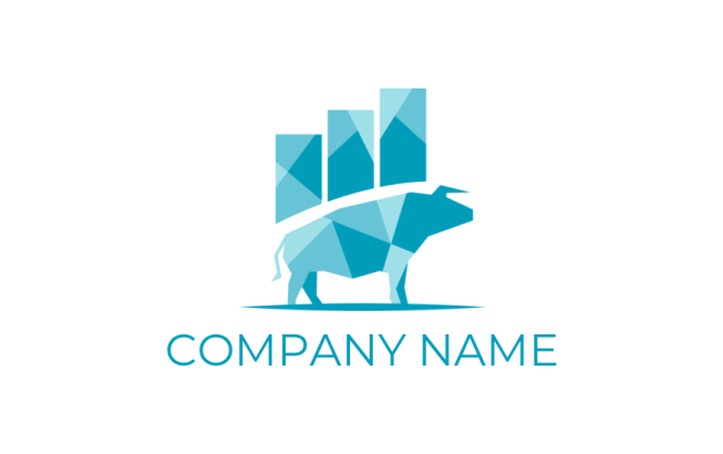animal logo image origami bars on bull - logodesign.net