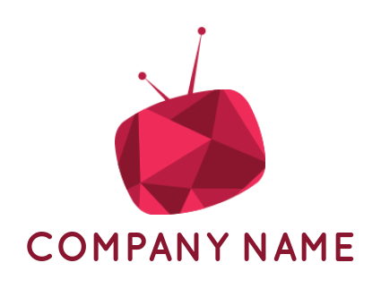 entertainment logo template origami TV with antenna 