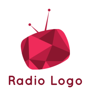 entertainment logo template origami TV with antenna