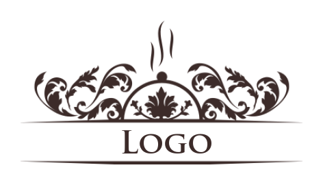 generate a restaurant logo of ornamental cloche