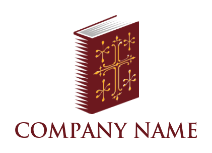 ornamental cross on book logo sample