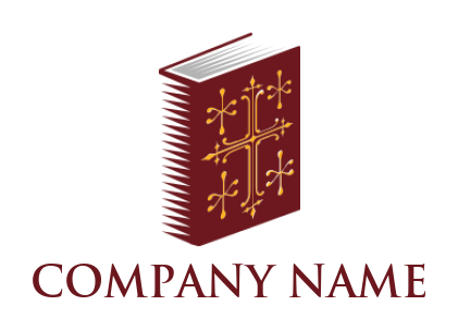 create an education logo ornamental cross on book - logodesign.net