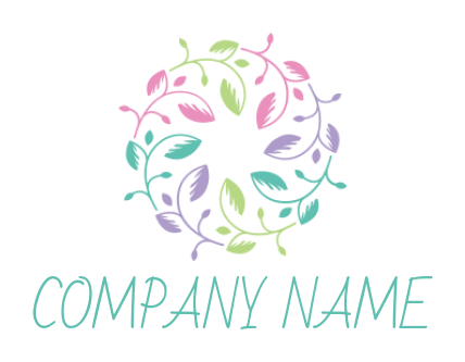 home improvement logo ornamental leaves circle