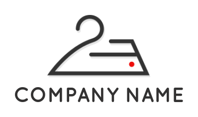 cleaning logo outline iron dot for dry cleaner