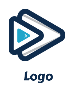 media logo maker overlapping line play icons - logodesign.net