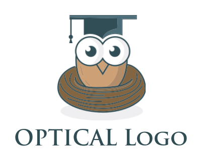 owl bird wearing education hat with nest logo
