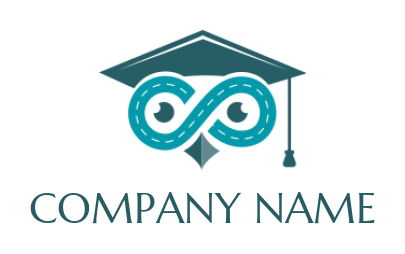 education logo owl eyes with graduation cap