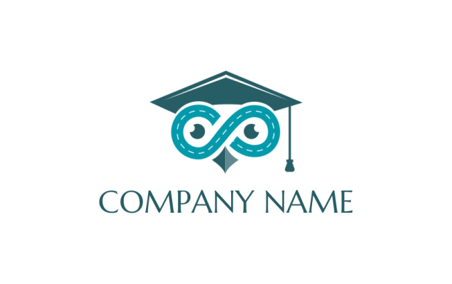 education logo owl eyes with graduation cap
