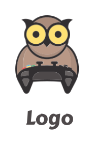 owl playing video game with controller 