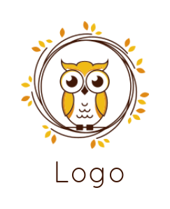 pet logo image owl sitting in wreath - logodesign.net