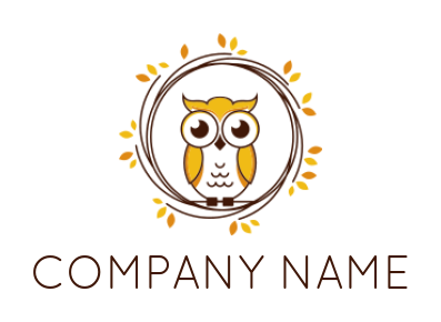 pet logo image owl sitting in wreath - logodesign.net