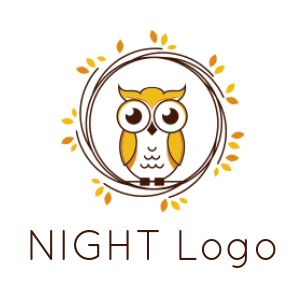 pet logo image owl sitting in wreath - logodesign.net