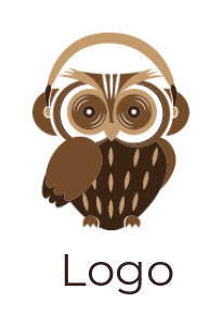 make an animal logo owl with headphone - logodesign.net