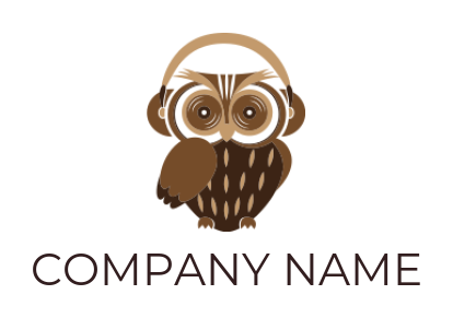 make an animal logo owl with headphone - logodesign.net