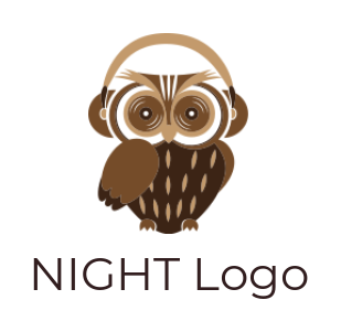 make an animal logo owl with headphone - logodesign.net