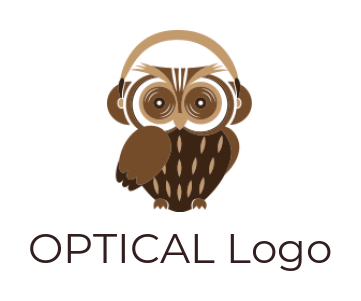 make an animal logo owl with headphone - logodesign.net