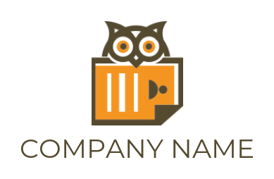 pet logo icon owl with newspaper - logodesign.net