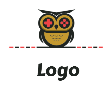 pet logo owl with video game console for eyes