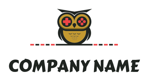 pet logo owl with video game console for eyes
