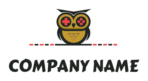 pet logo icon owl with video game console for eyes