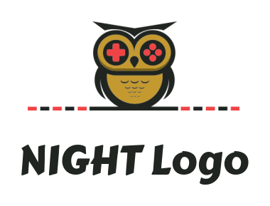 pet logo owl with video game console for eyes