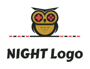 pet logo icon owl with video game console for eyes