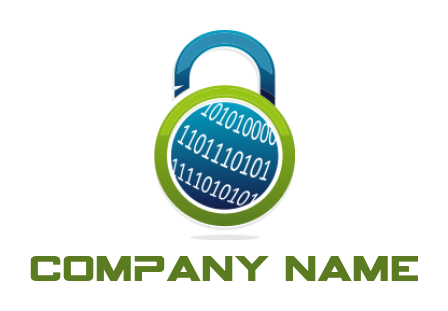Security logo pad lock with binary numbers