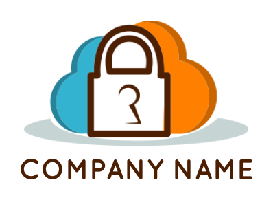 security logo icon pad lock with cloud - logodesign.net