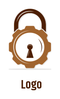 generate a security logo padlock in gear shape