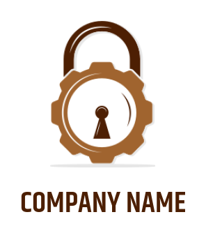 generate a security logo padlock in gear shape