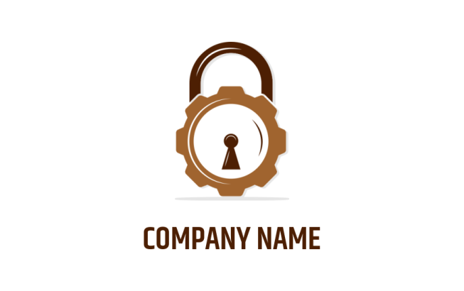 generate a security logo padlock in gear shape - logodesign.net