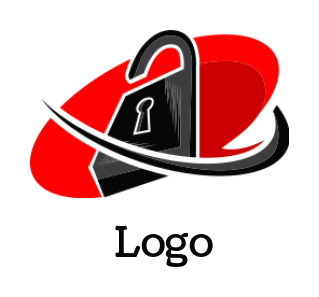 security logo padlock with speech bubble swoosh